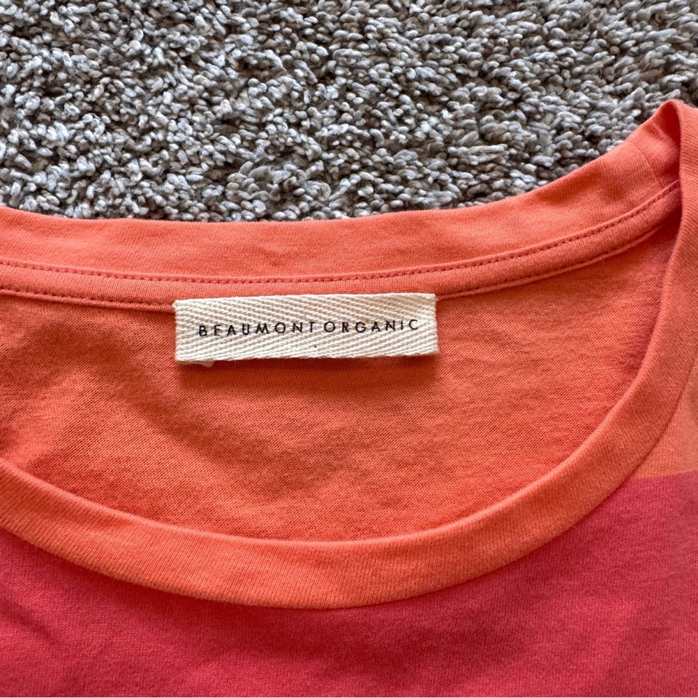 BEAUMONT ORGANIC Lois-Sue Dress is Coral and Apricot size xs - Picture 4 of 5